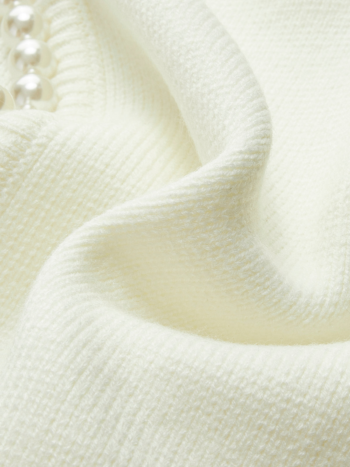 Womens Button Front Knit Cardigan with Pearl Trim Regular Fit