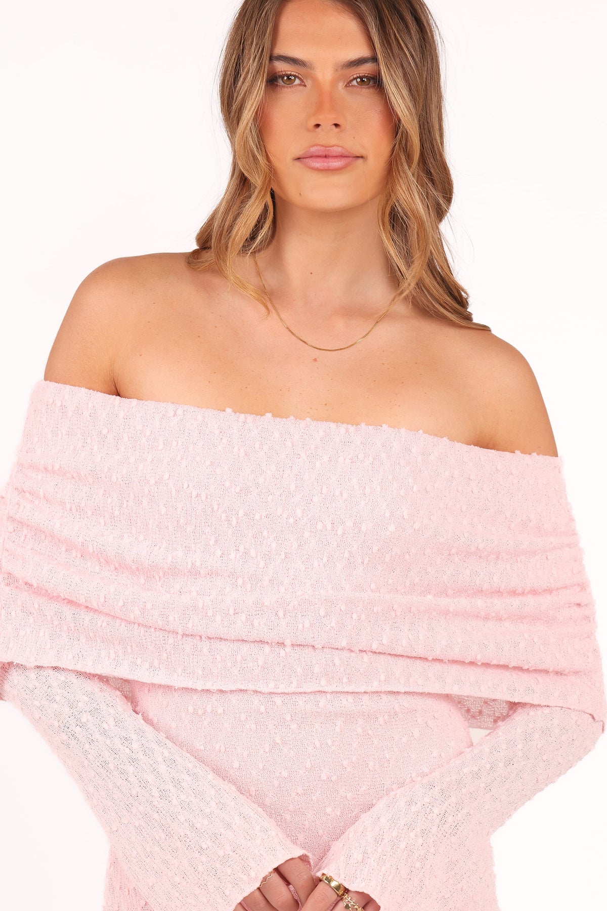 Petal and Pup USA DRESSES Wilma Off Shoulder Dress - Pink