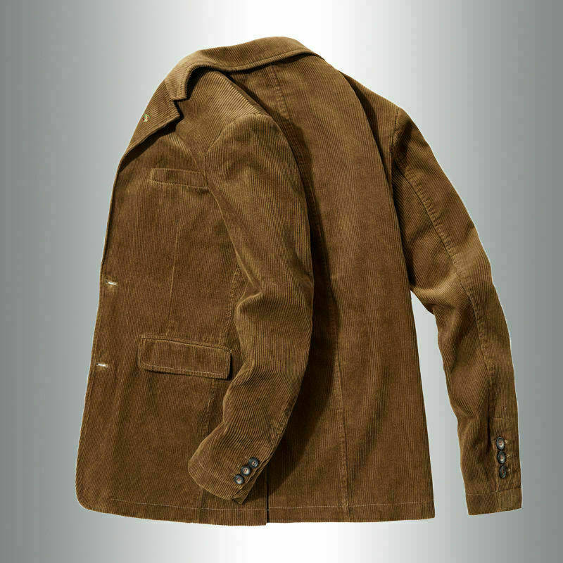 Mens Cotton Corduroy Blazer, Two Button Jacket