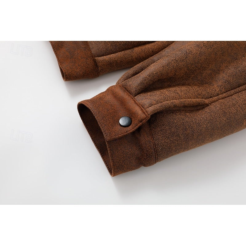 Lined Winter Jacket with Plush Interior and Classic Collar, Relaxed Fit