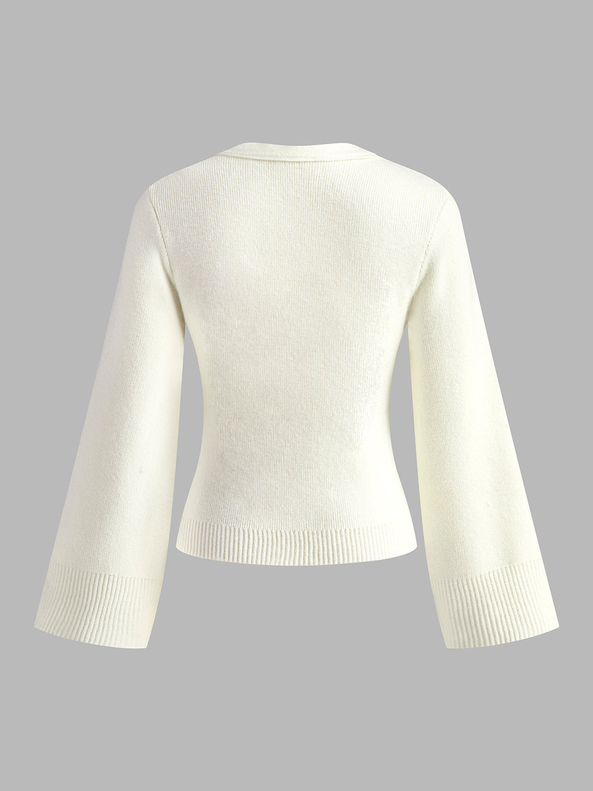 Knit Button Cardigan with V-Neck and Regular Fit