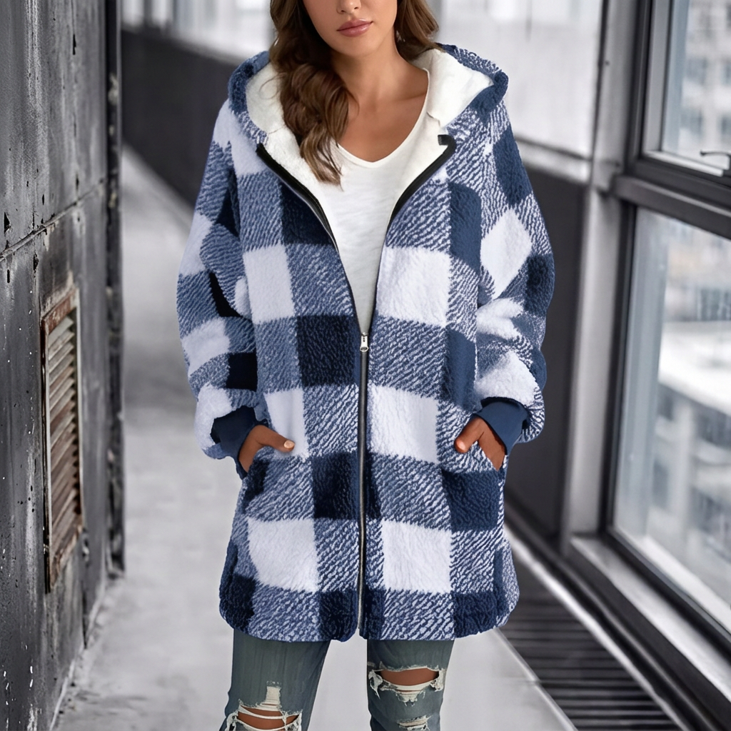 Fleece Hoodie with Loose Fit and Long Sleeves for Women