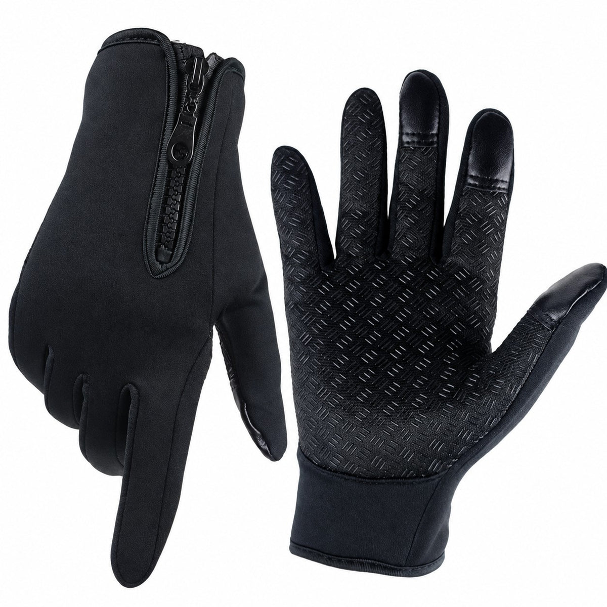 Fleece Lined Thermal Winter Gloves with Touchscreen Fingers and Anti Slip Grip