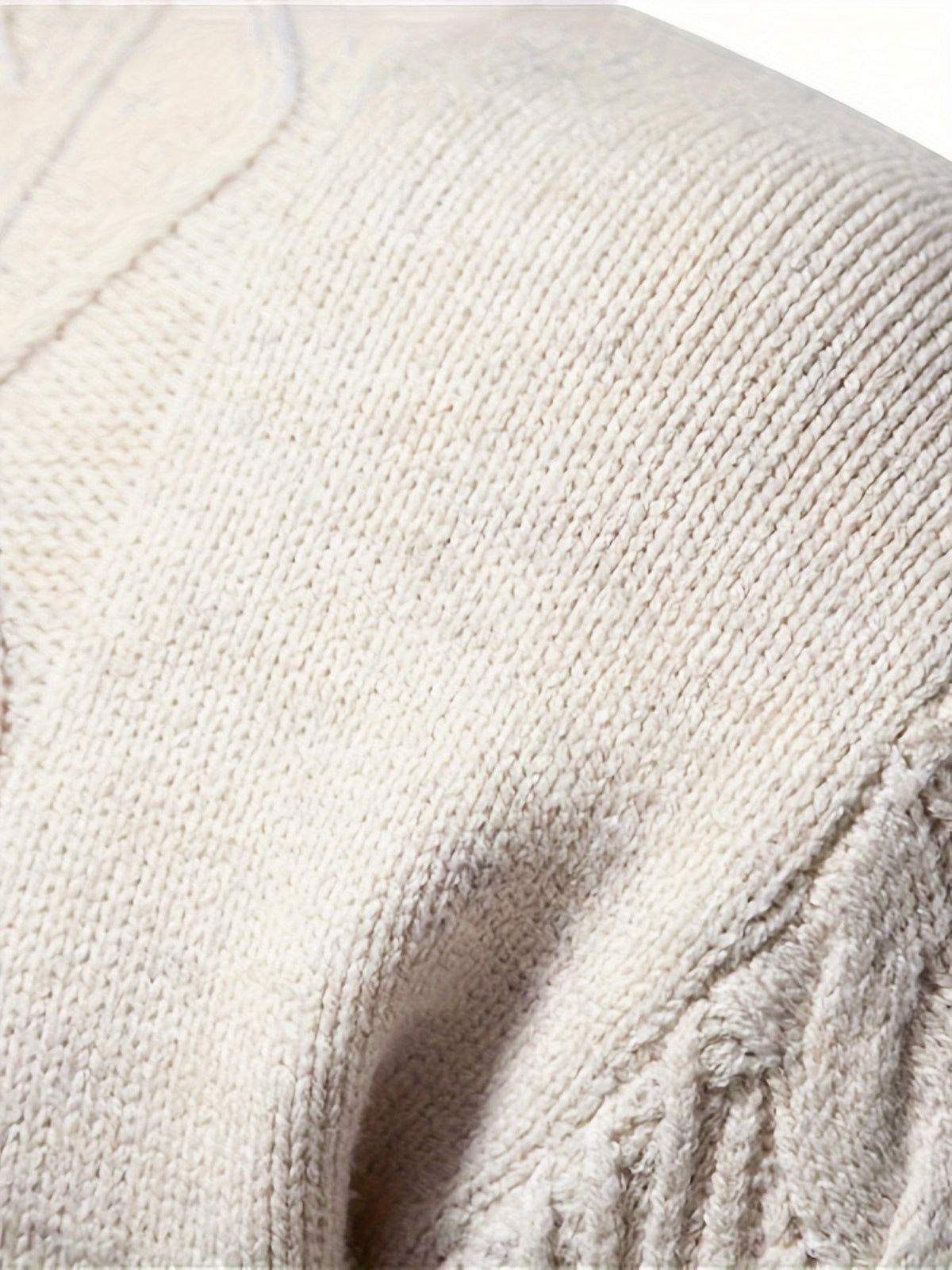 Textured Cable Knit Pullover with Color Block Design and Round Neckline