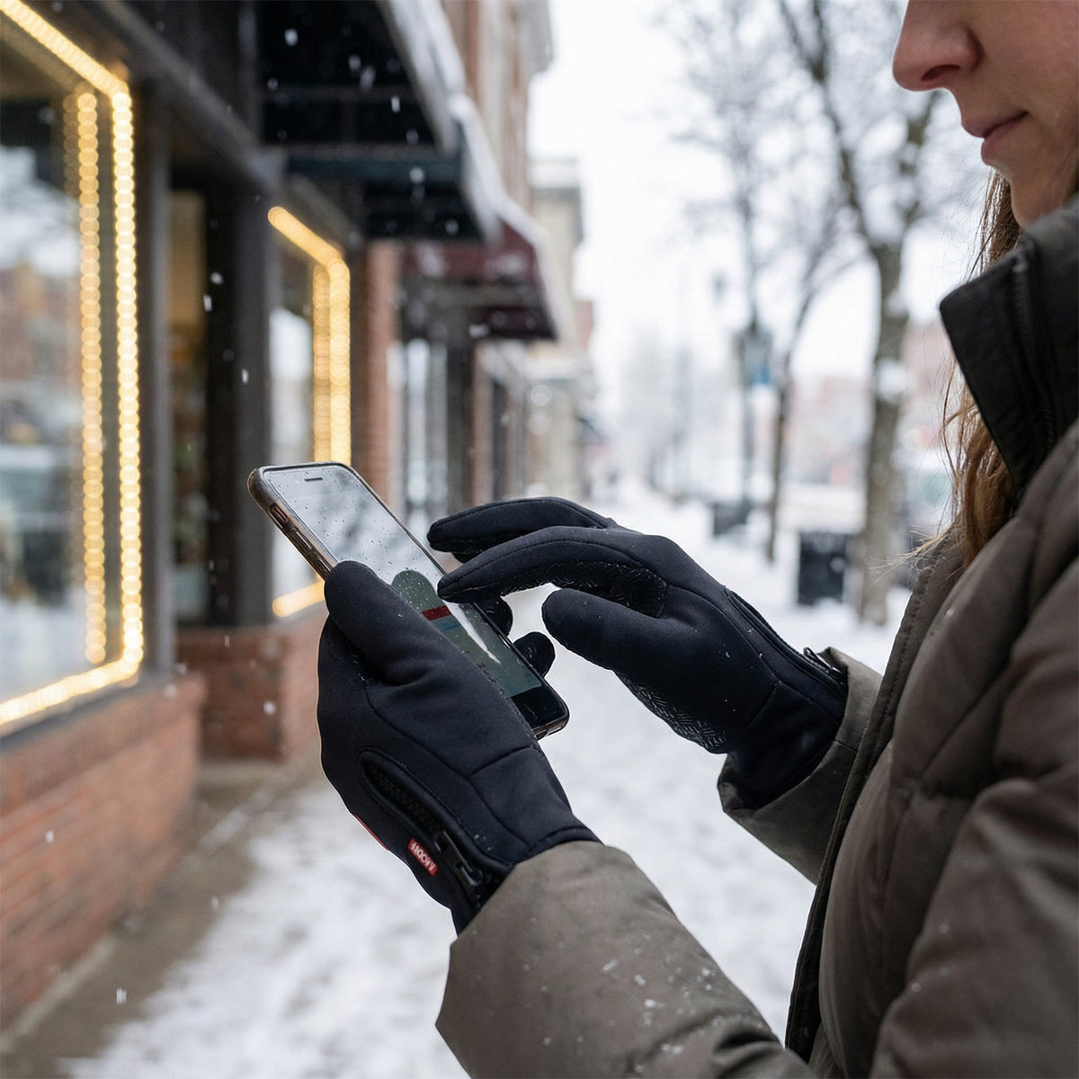 Fleece Lined Thermal Winter Gloves with Touchscreen Fingers and Anti Slip Grip