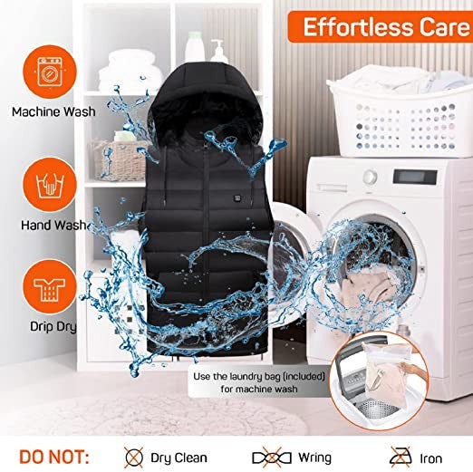 USB Rechargeable Electric Heating Body Warmer with Detachable Hood for Winter