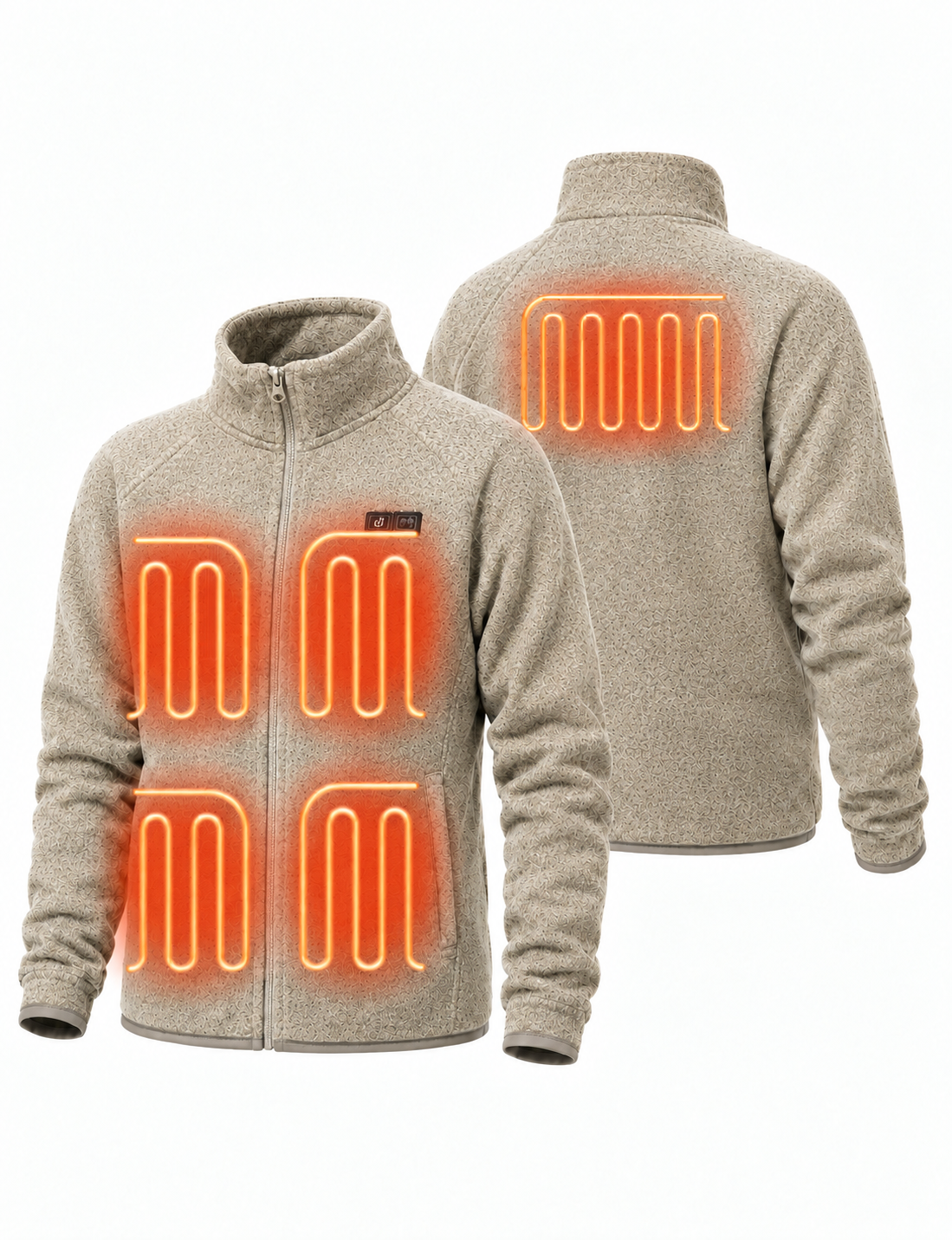Heated Fleece Jacket with Five Carbon Fiber Zones and Universal Power Bank Charging