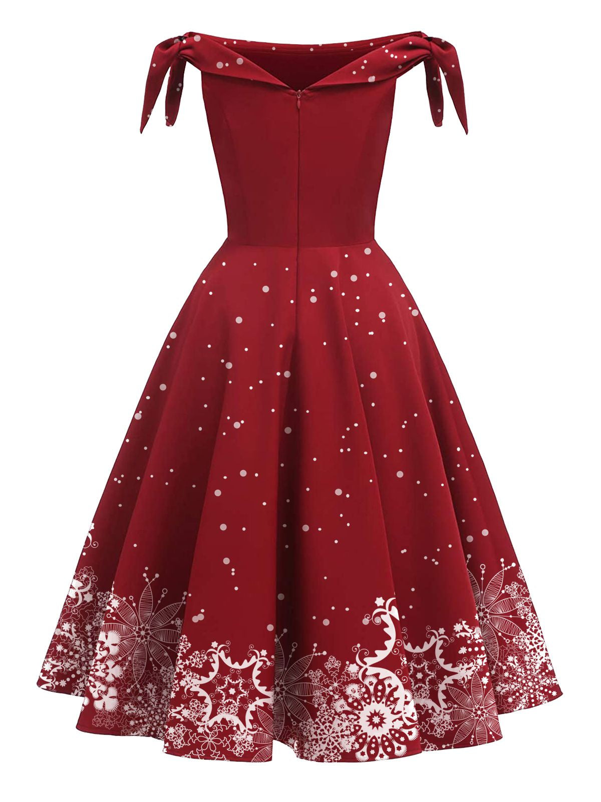 1950s Off-shoulder Snowflake Dress: timeless style reimagined
