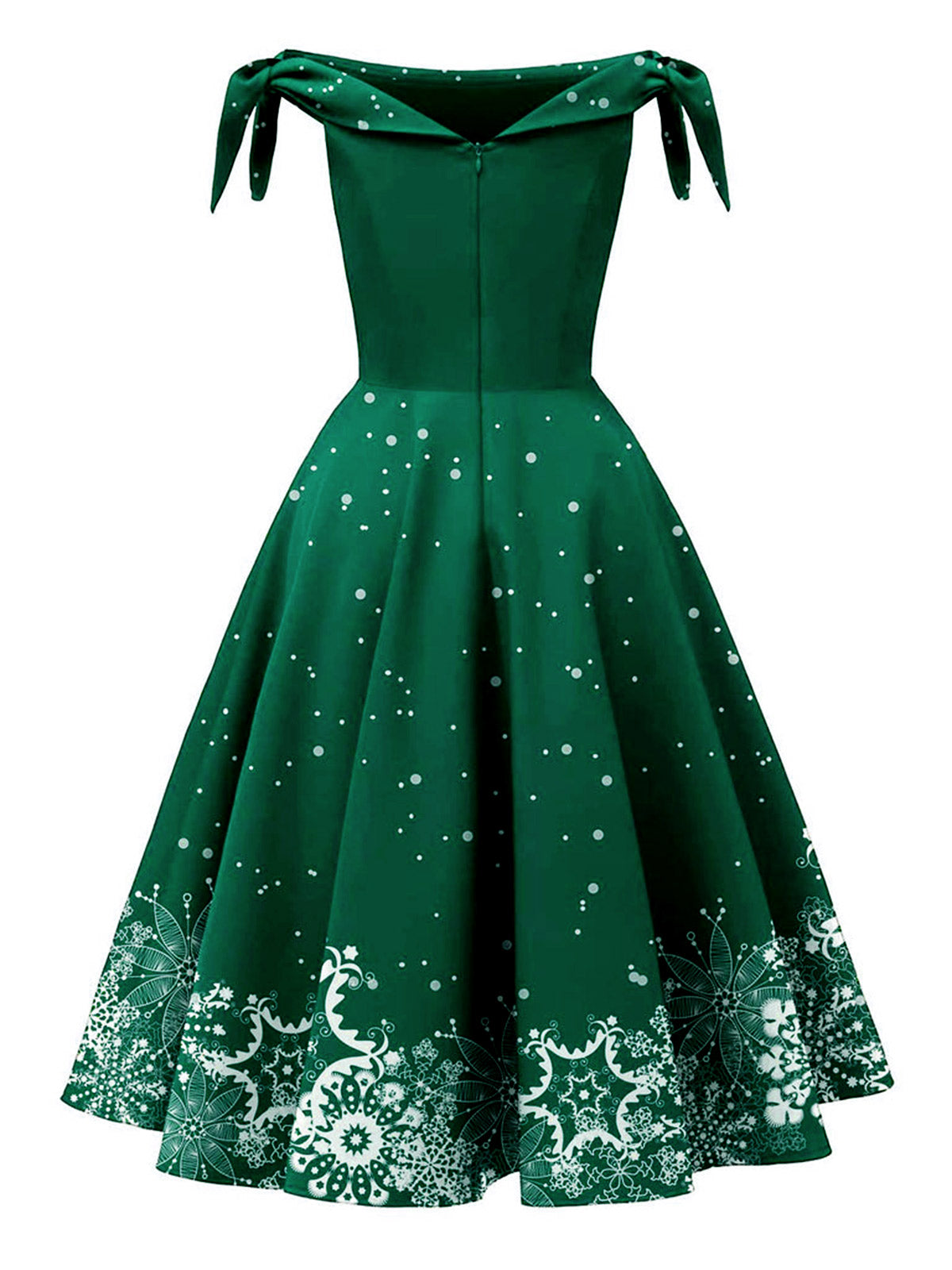 1950s Off-shoulder Snowflake Dress: timeless style reimagined