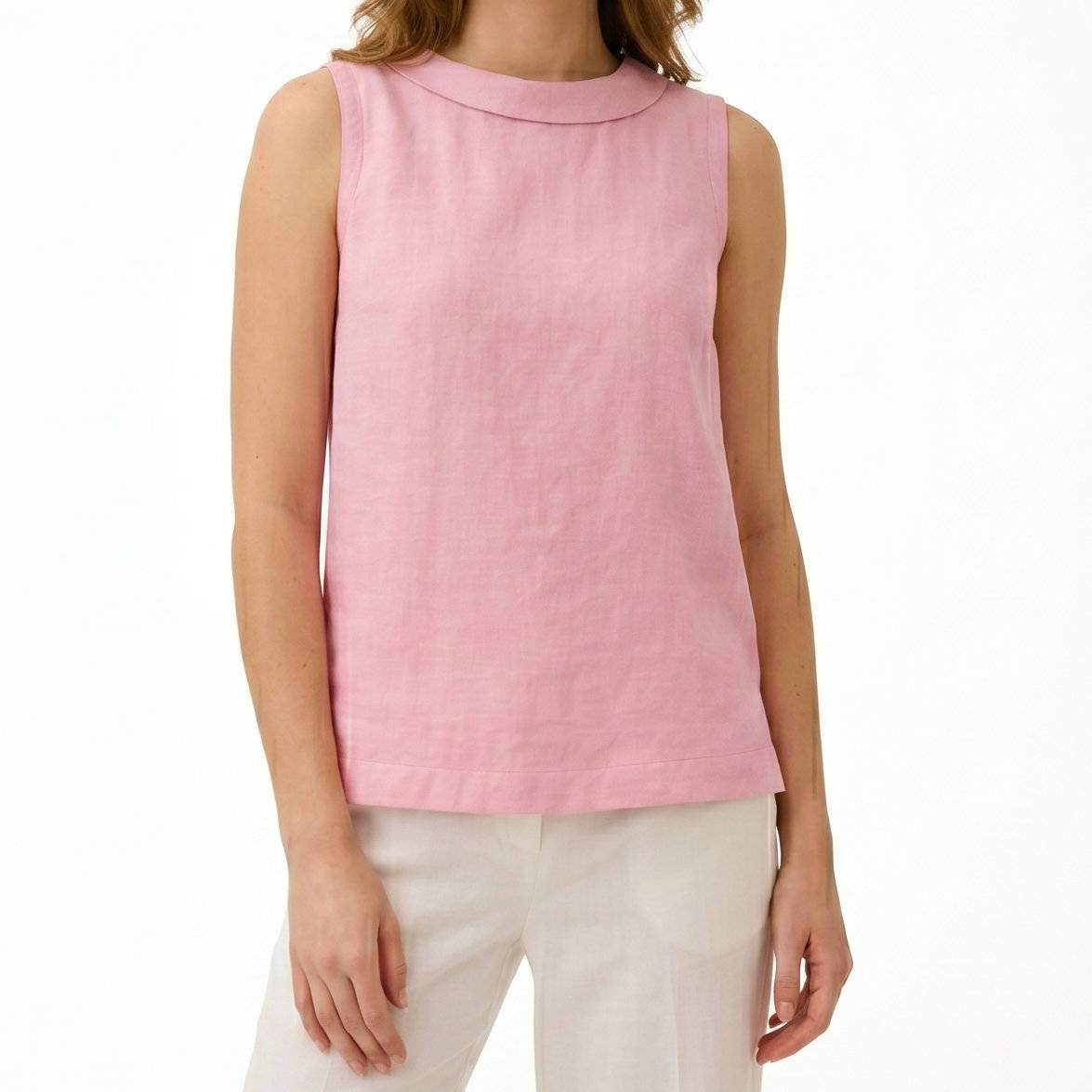 Sleeveless Roll Collar Top, Elegant Casual Women’s Top for Daily Fashion
