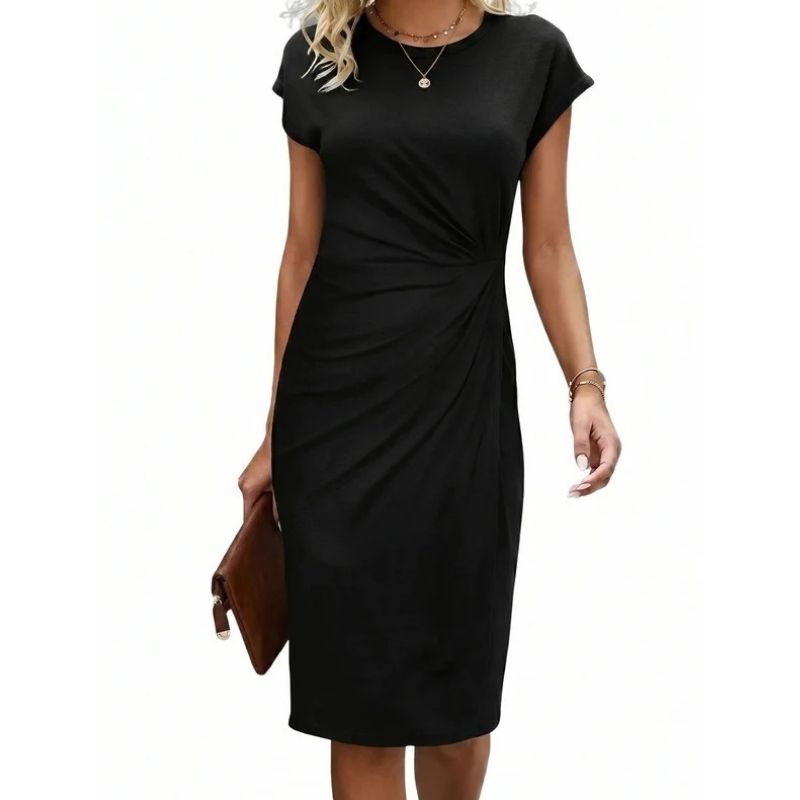 Womens Elegant Midi Dress, Flattering Midi Length Dress for Work and Leisure