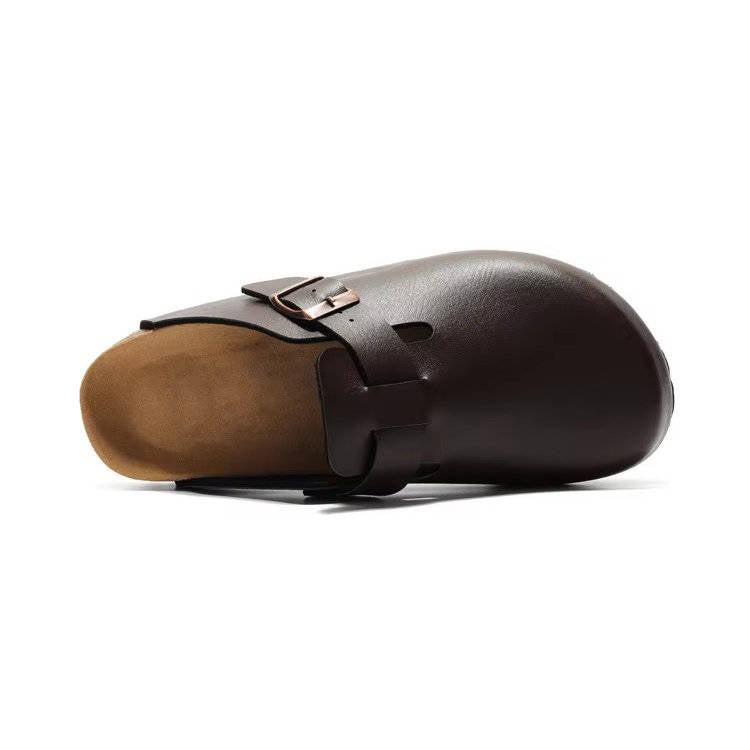 Womens Vegan Suede Clogs, Cork Footbed Slip on Shoes, Comfortable Casual Potato Shoes