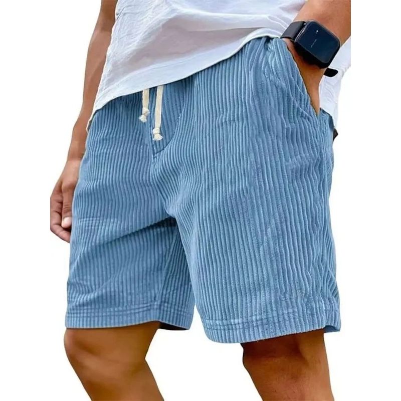 Mens Corduroy Shorts, Vintage Casual Shorts, Loose Fit Streetwear Shorts with Pockets