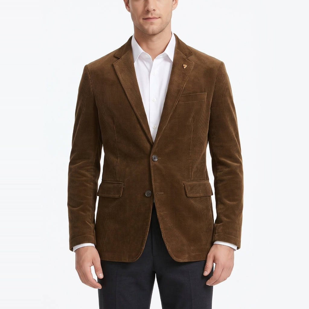 Mens Cotton Corduroy Blazer, Two Button Jacket