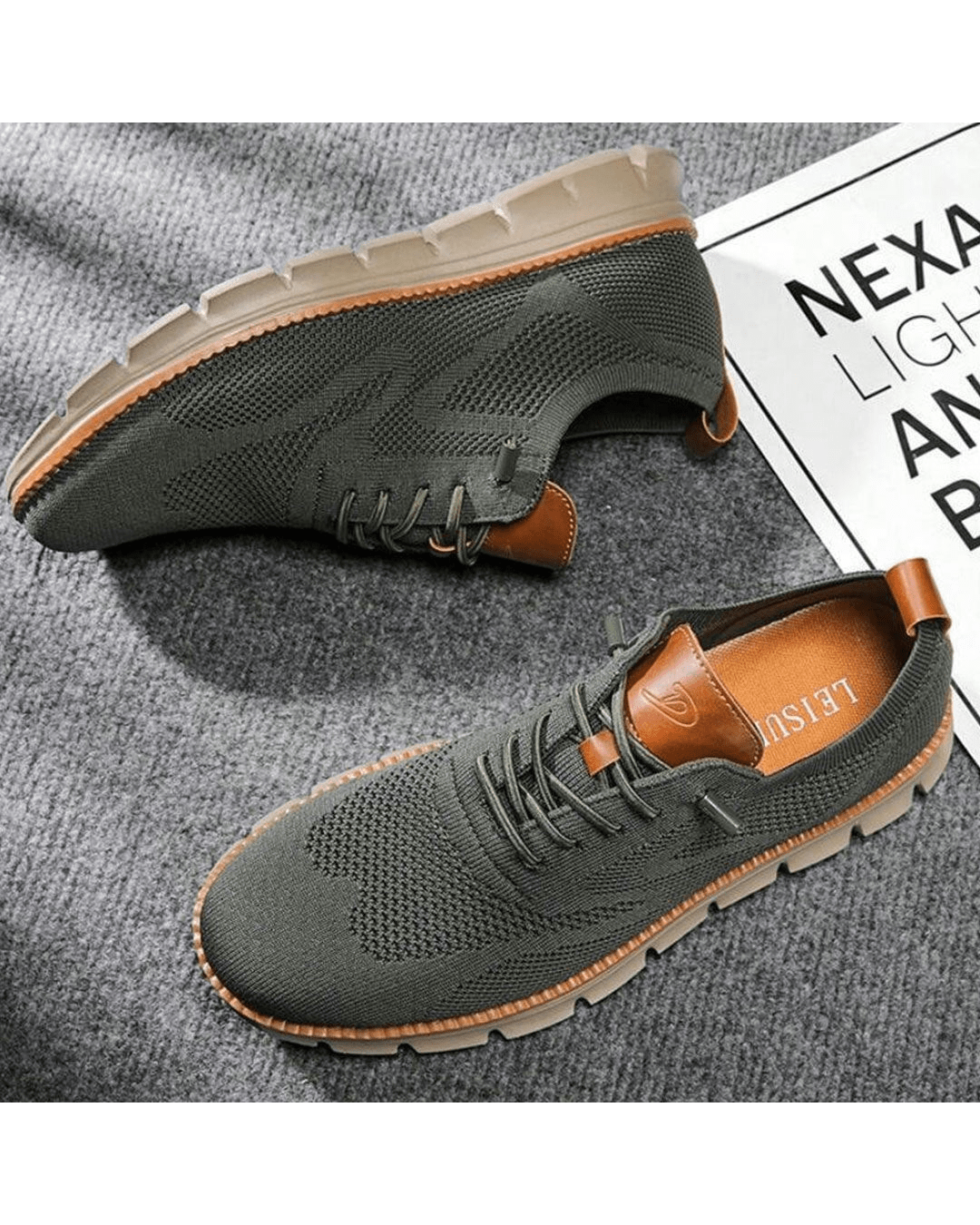 Mesh Sneakers with Shock Absorbing Sole and Ergonomic Outsole Minimalist Design
