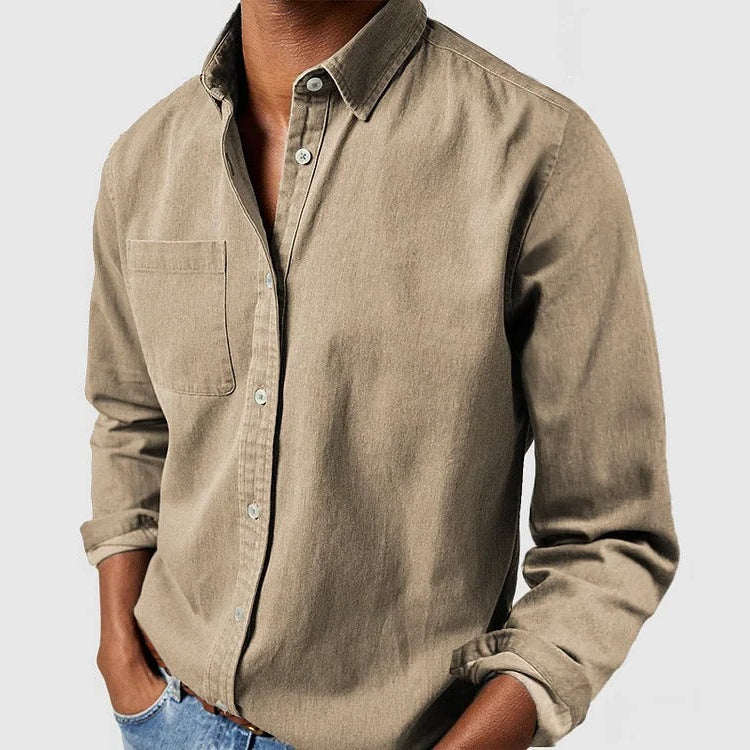 Men's Shirt New Long Sleeve Lapel