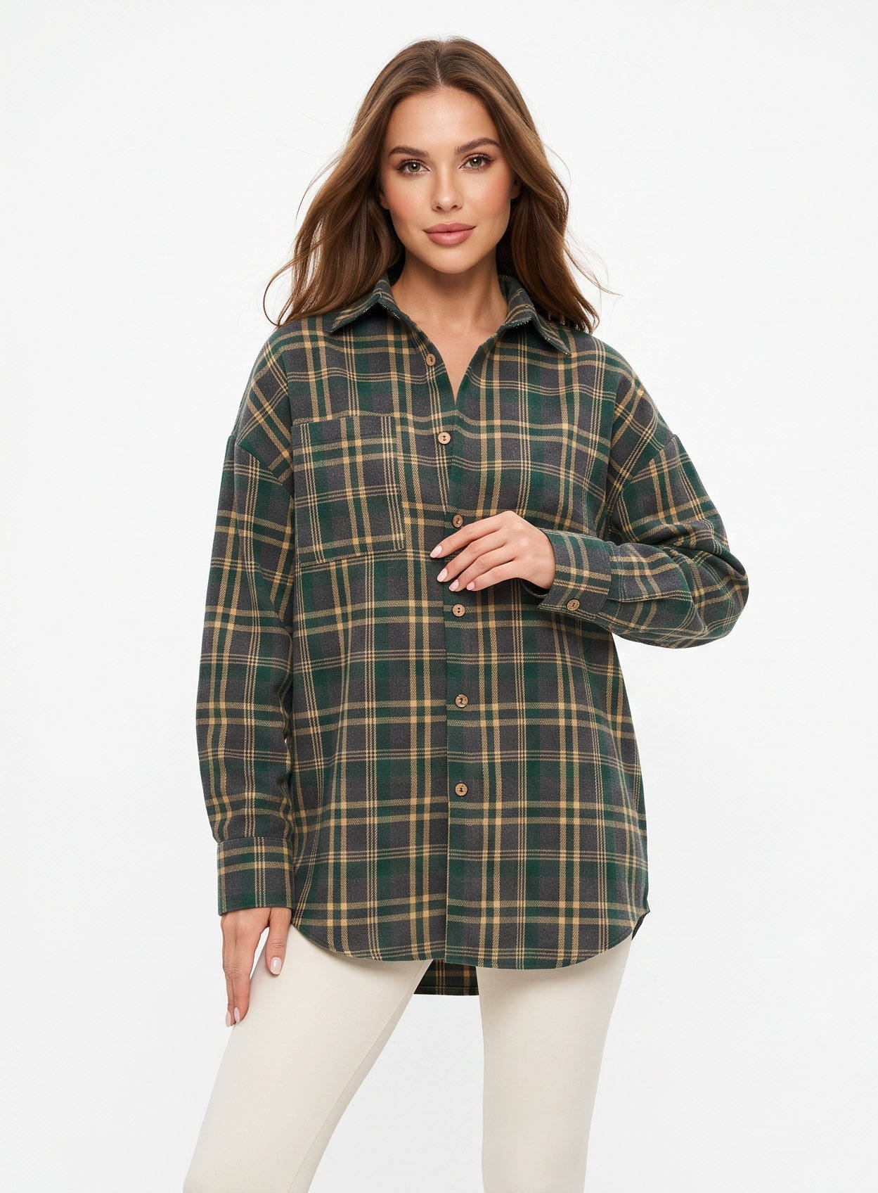 Plaid Flannel Shirts for Women, Buffalo Plaid Shirt, Oversized Long Sleeve Casual Button Down Blouse Top