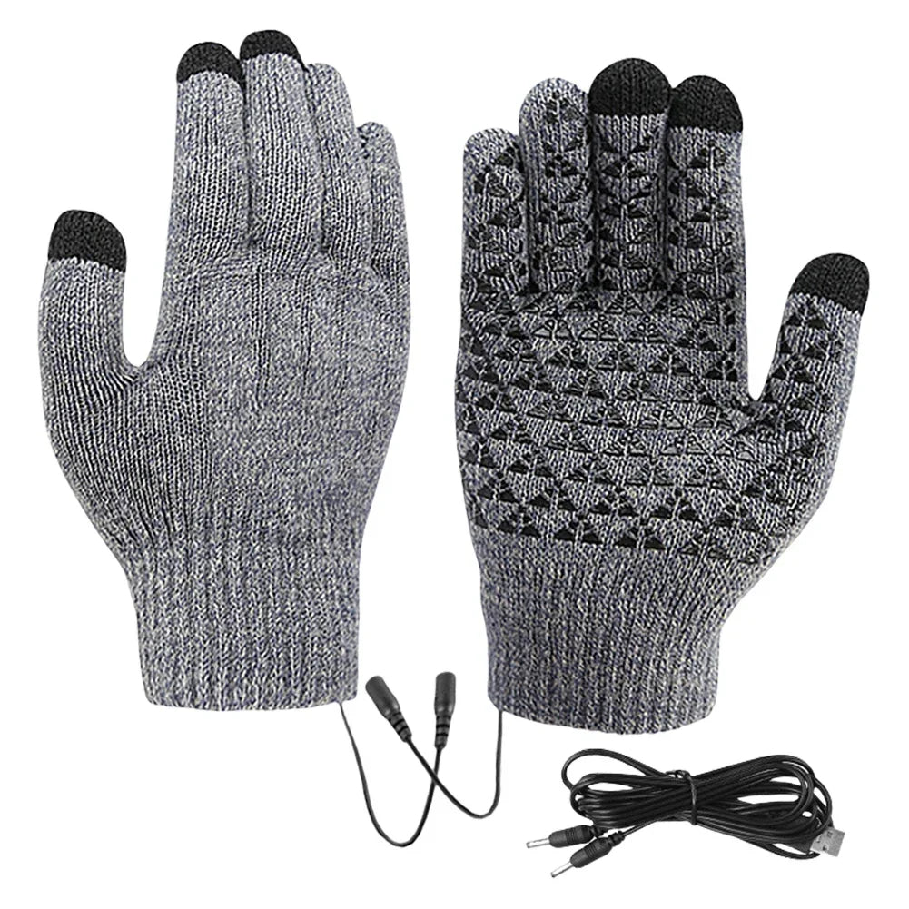 Heated Touchscreen Gloves with Three-Finger Access and Silicone Grip