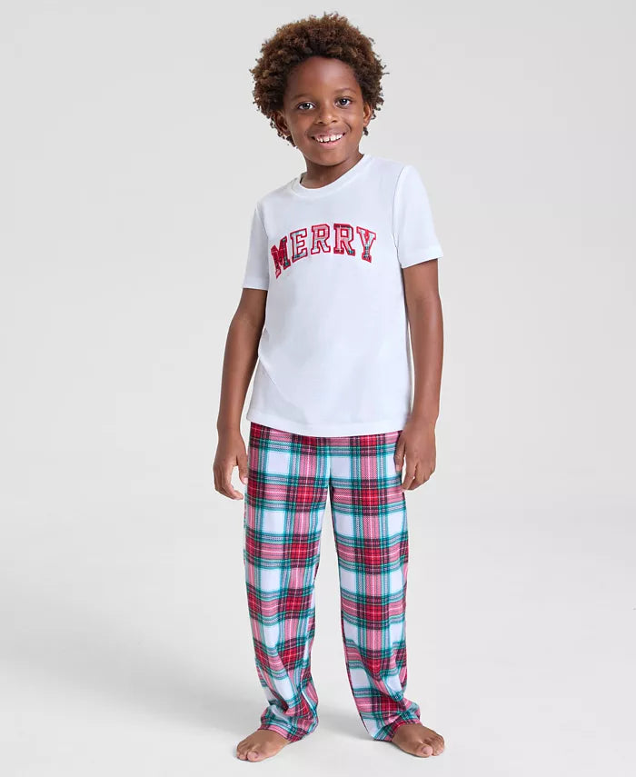 Holiday Pajama Pants for Kids with Elastic Waist and Ankle Length Coverage