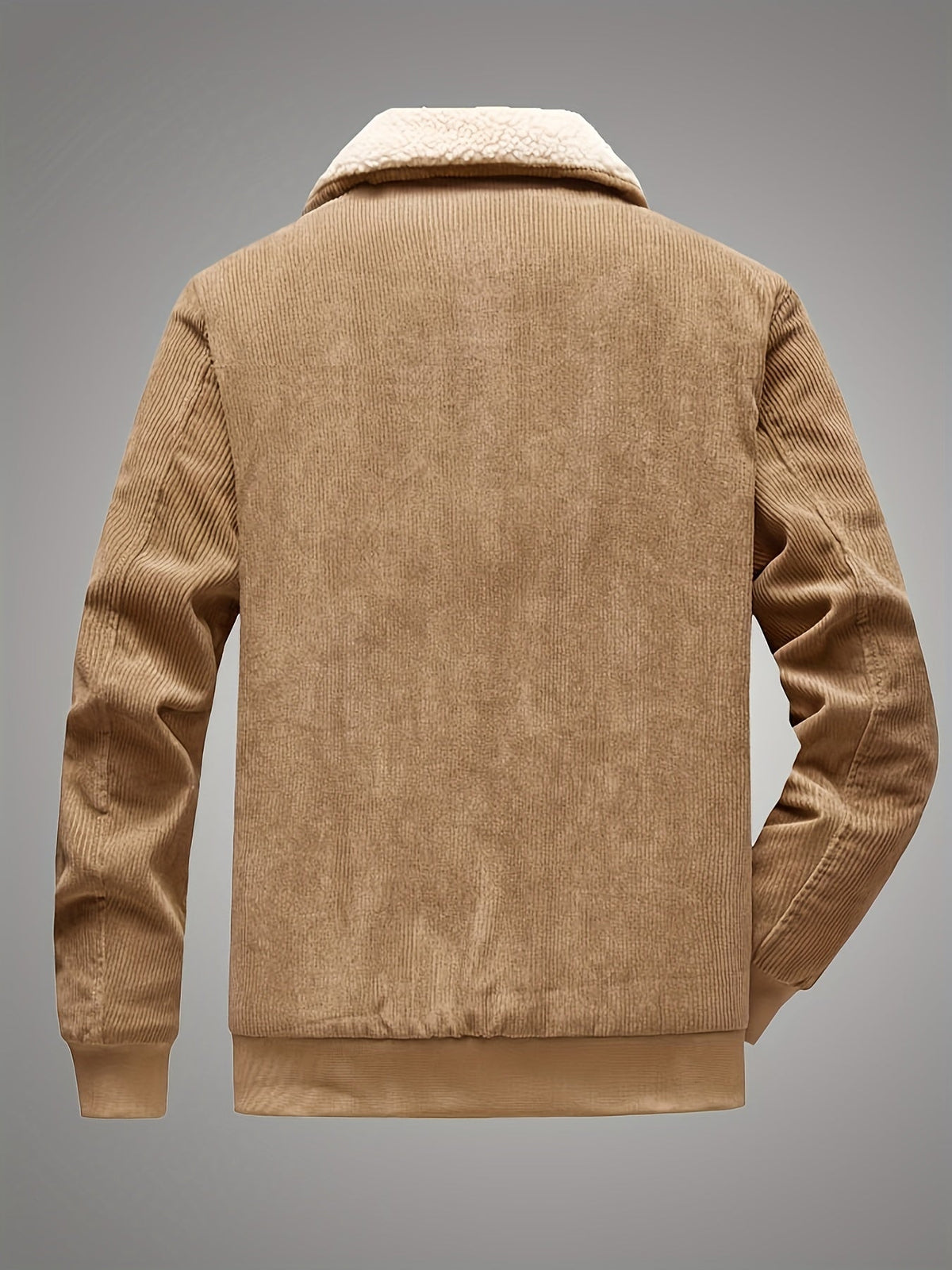 Padded Winter Jacket with Plush Lining and Stand Collar, Relaxed Fit