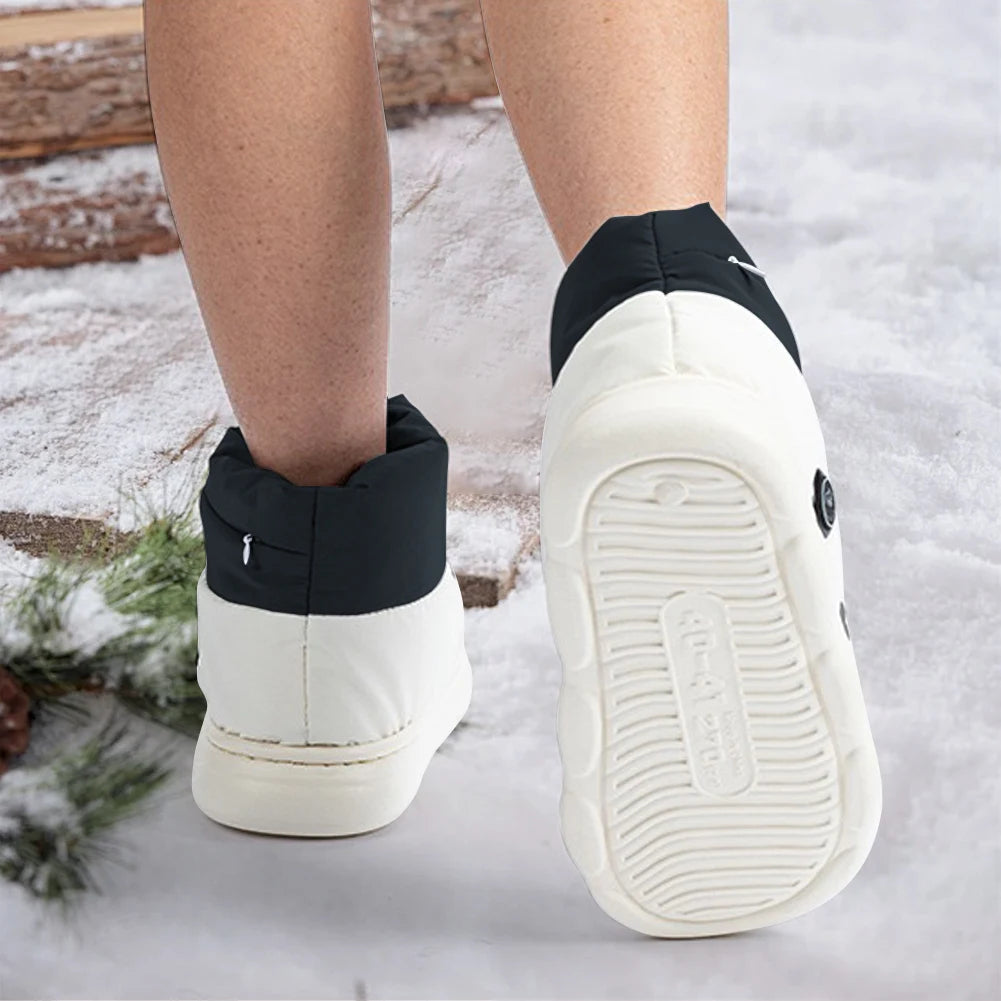 USB Heated Puffer Booties with Three Heat Settings and Grip Soles