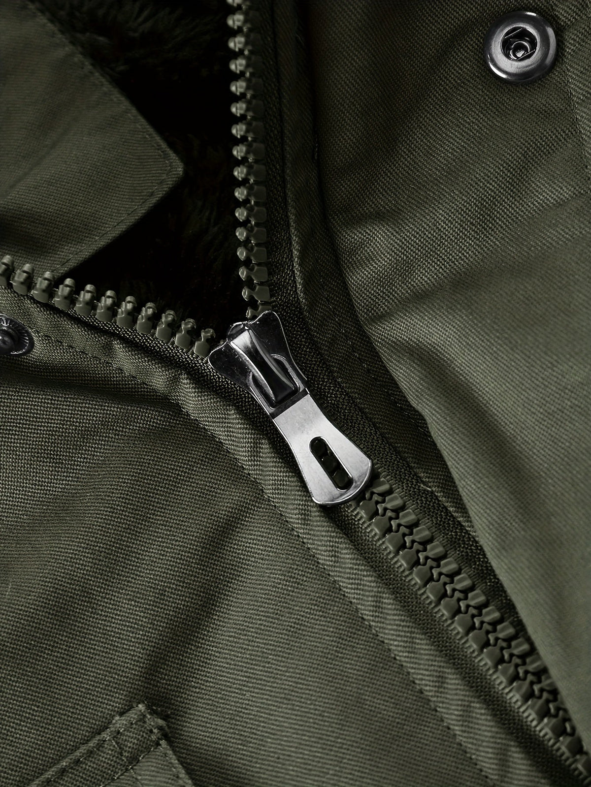 Mid-Length Hooded Jacket with Plush Lining and Adjustable Drawstring Hood
