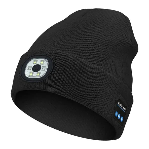 Wireless LED Beanie with Bluetooth Audio and Three Light Modes