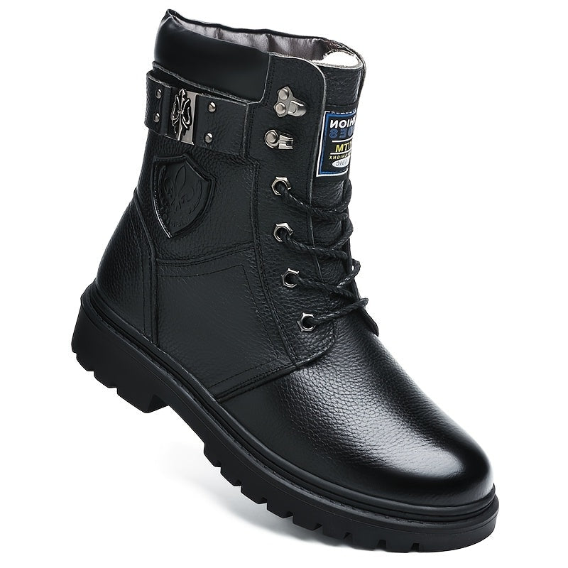 Insulated High Top Boots with Deep Tread Sole and Ankle Support for Winter