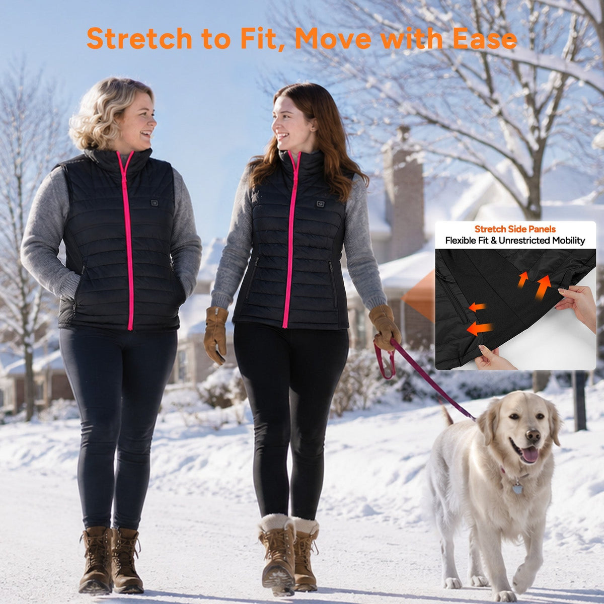 Womens Heated Vest with Six Heating Zones and Three Temperature Levels