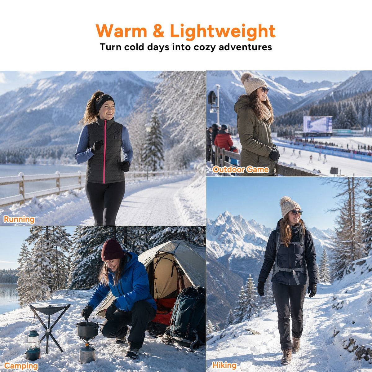 Womens Heated Vest with Six Heating Zones and Three Temperature Levels
