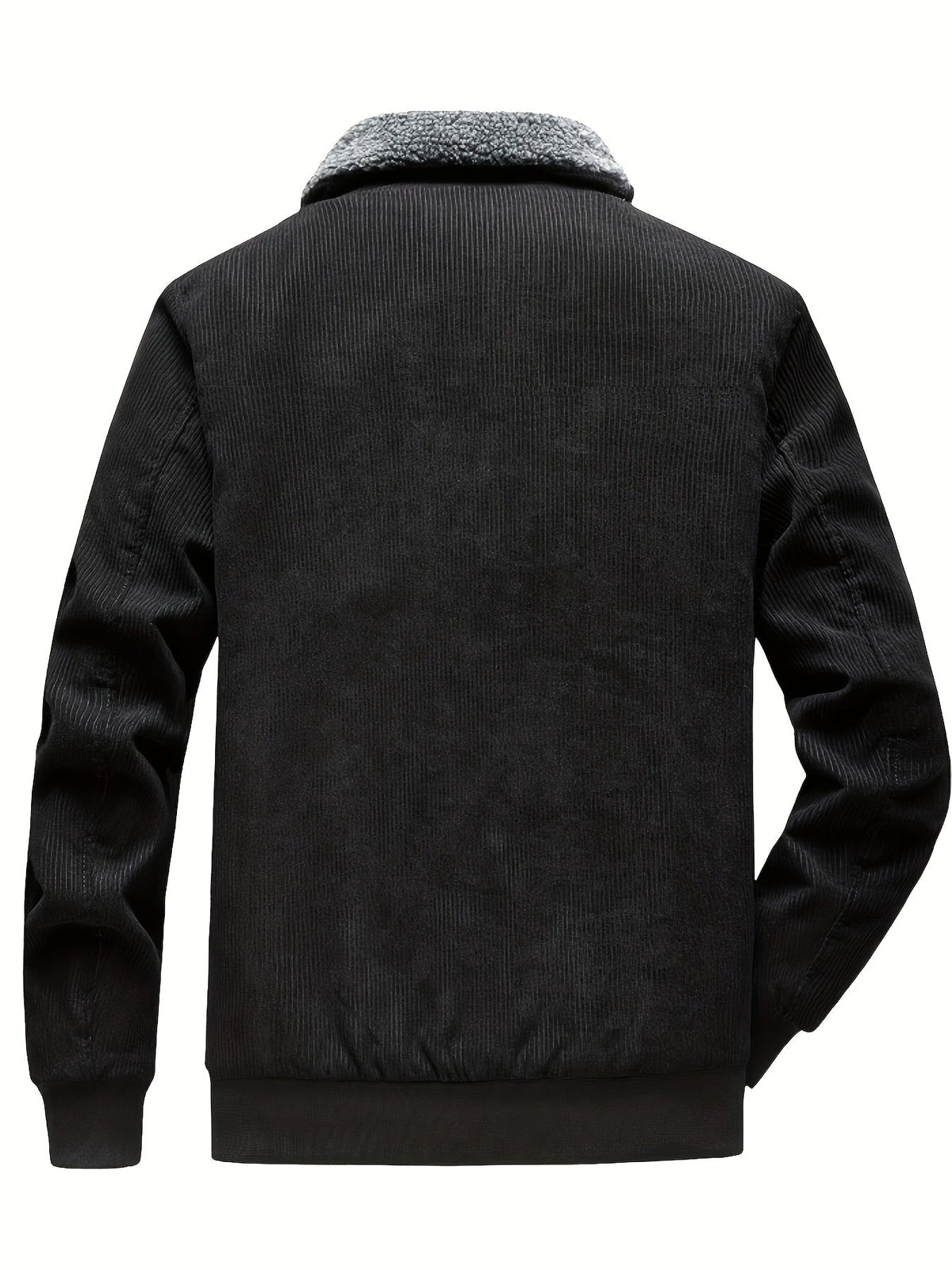 Padded Winter Jacket with Plush Lining and Stand Collar, Relaxed Fit