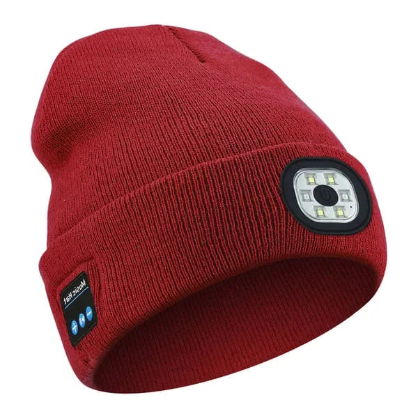 Wireless LED Beanie with Bluetooth Audio and Three Light Modes