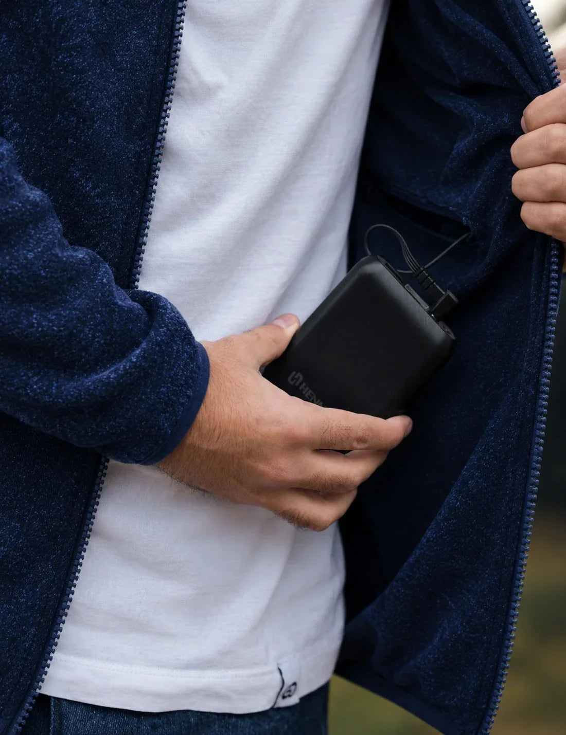 Heated Fleece Jacket with Five Carbon Fiber Zones and Universal Power Bank Charging