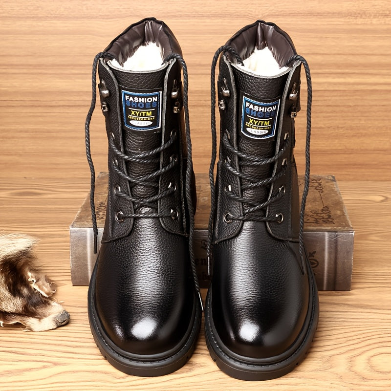 Insulated High Top Boots with Deep Tread Sole and Ankle Support for Winter