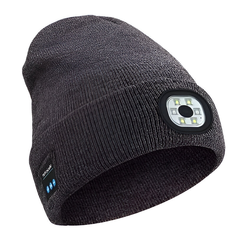 Wireless LED Beanie with Bluetooth Audio and Three Light Modes