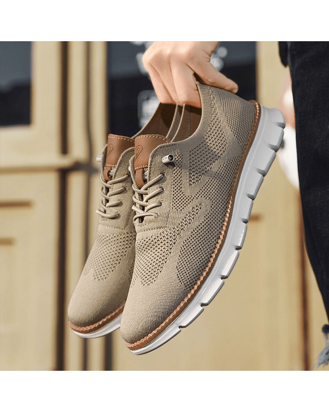 Mesh Sneakers with Shock Absorbing Sole and Ergonomic Outsole Minimalist Design