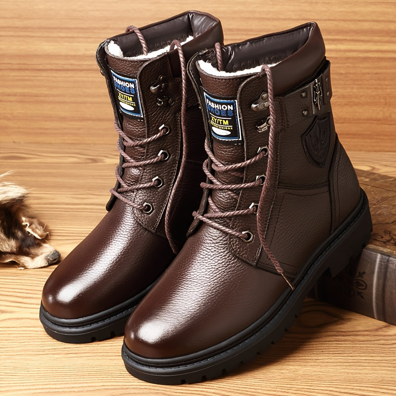 Insulated High Top Boots with Deep Tread Sole and Ankle Support for Winter