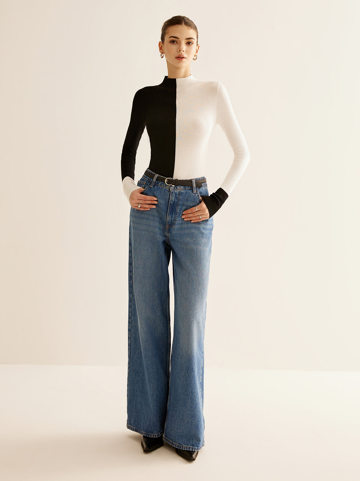 Knit Sweater with Medium Stretch and Shape Retention Blend