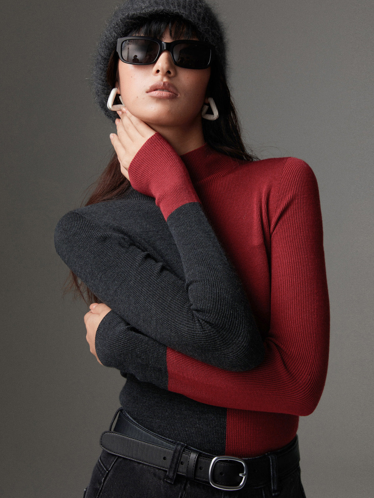 Knit Sweater with Medium Stretch and Shape Retention Blend