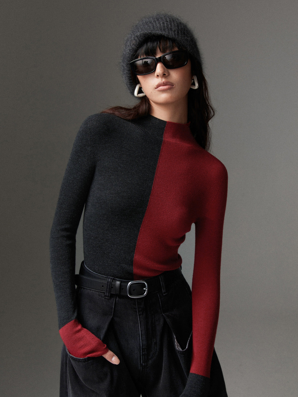 Knit Sweater with Medium Stretch and Shape Retention Blend