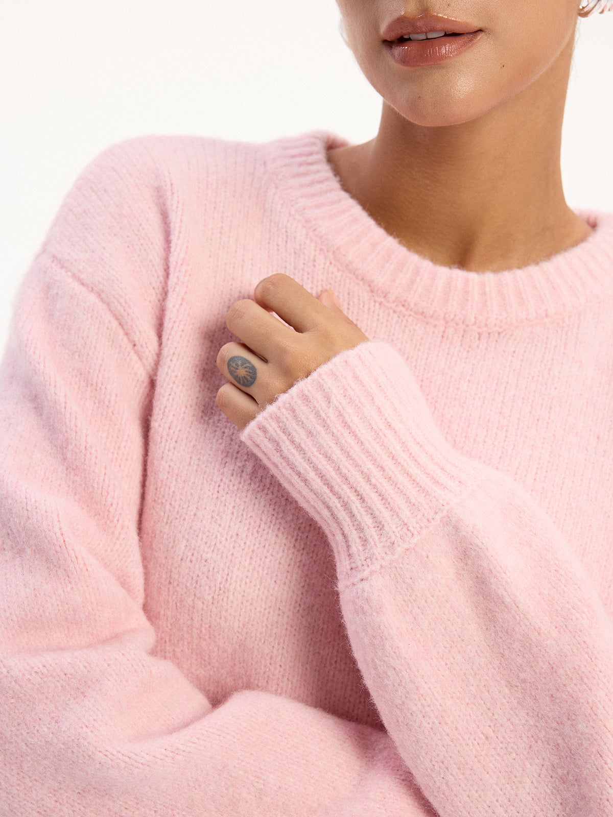 Knit Sweater with High Stretch Fabric and Regular Fit, Wool Blend