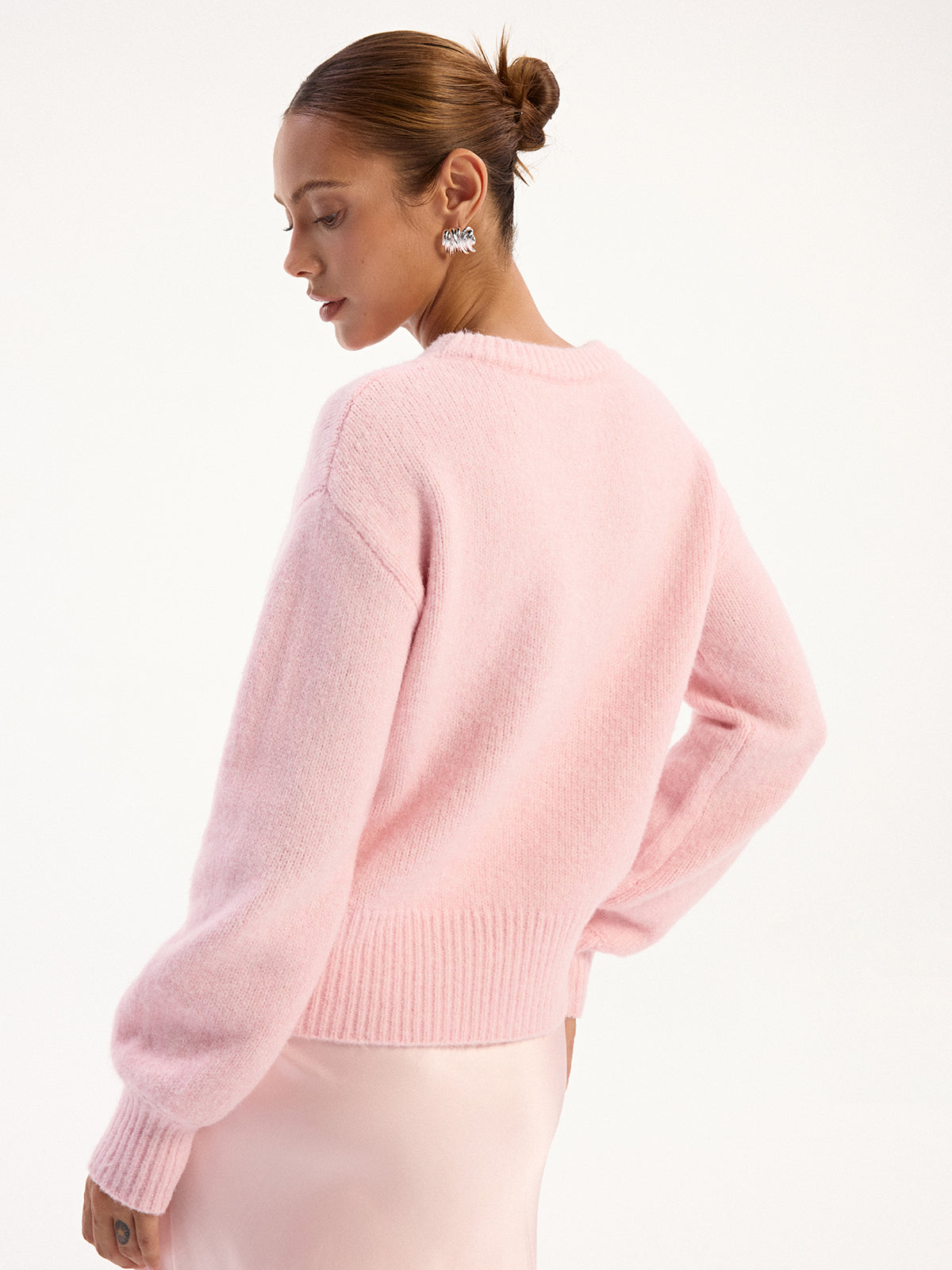 Knit Sweater with High Stretch Fabric and Regular Fit, Wool Blend