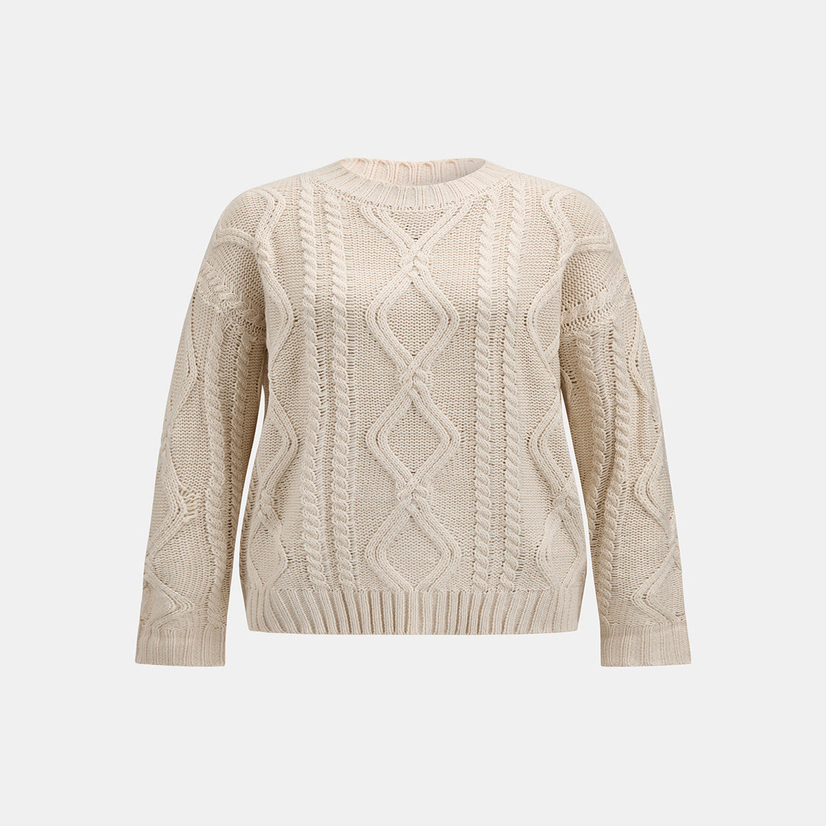 Relaxed Fit Knit Sweater with High Stretch Acrylic and Long Sleeves