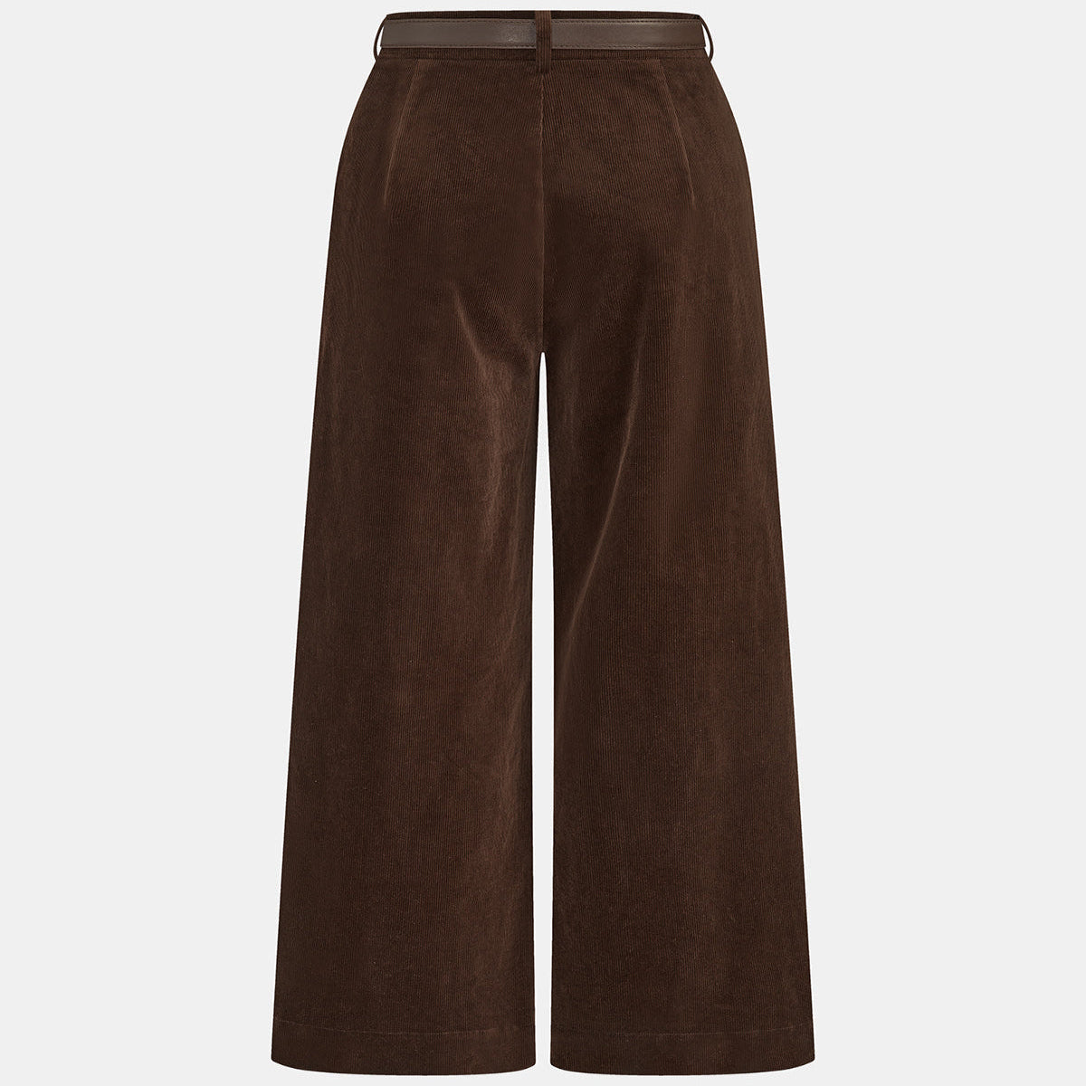 Wide Leg Corduroy Pants with Belted Waist and Lined Construction
