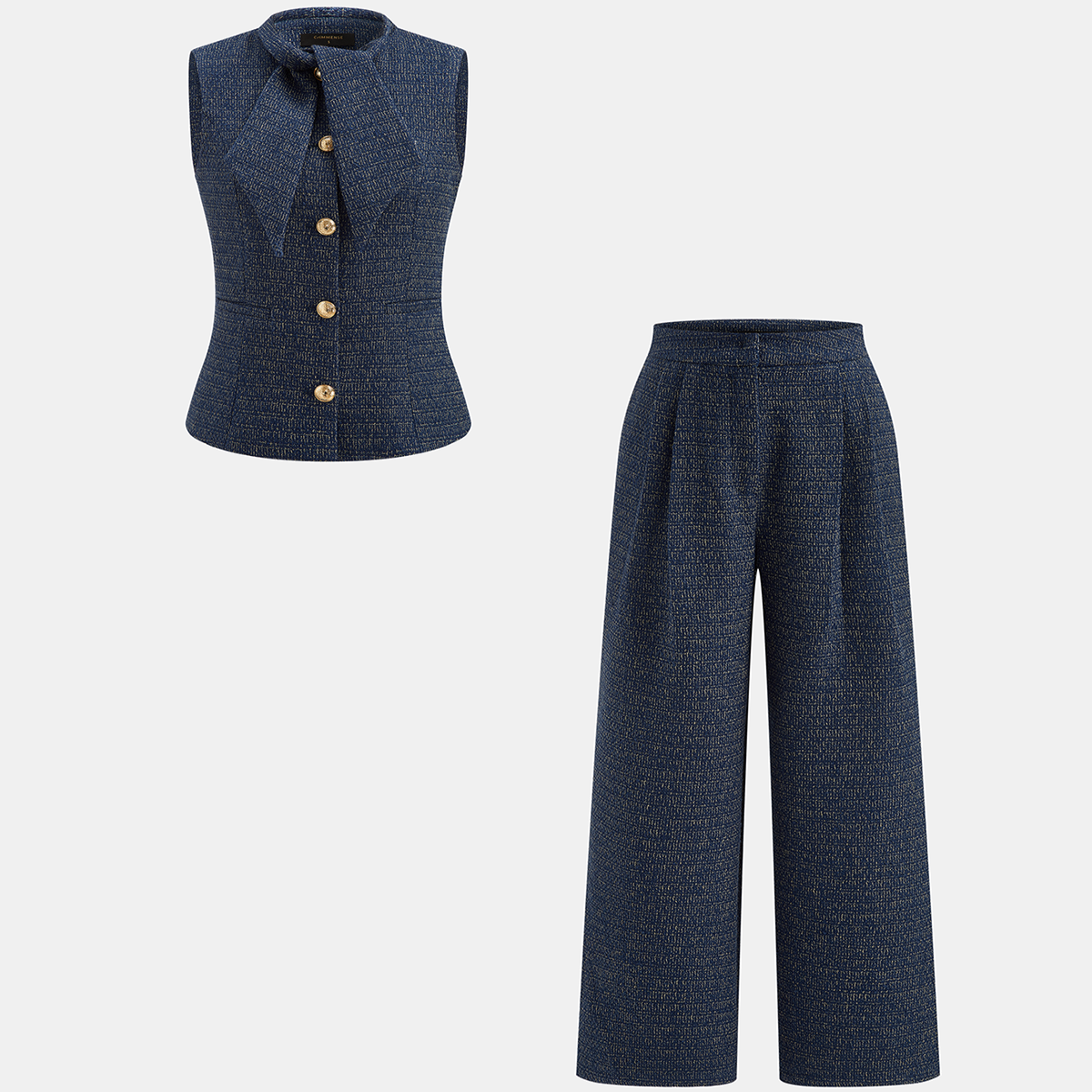 Sleeveless Jumpsuit with Straight Leg Pants and Built-In Lining
