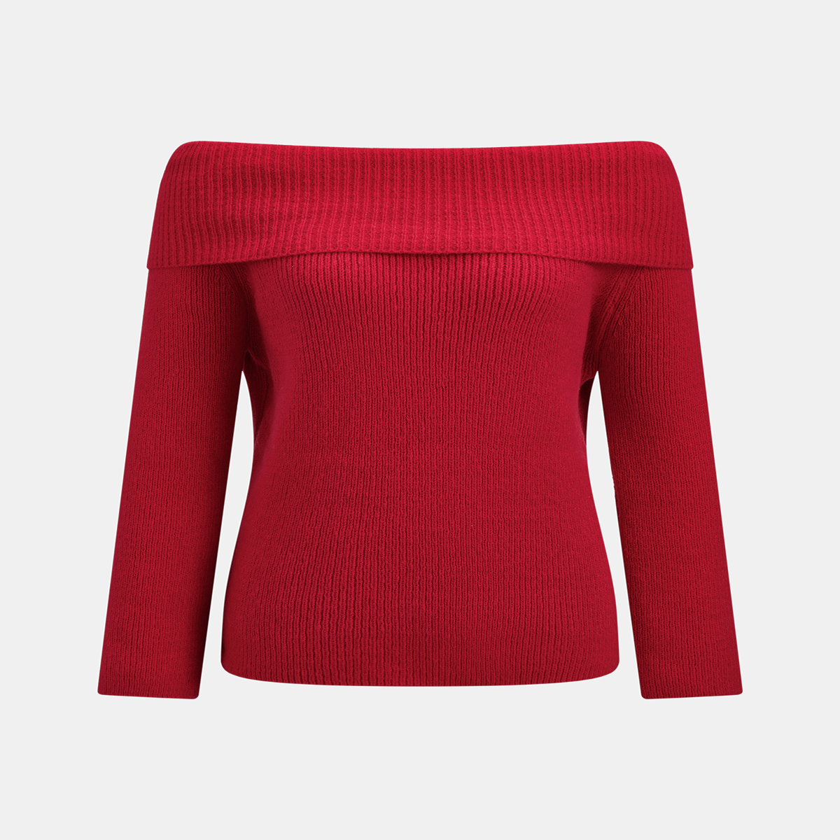 Relaxed Fit Knit Sweater with Long Sleeves and High Stretch Acrylic Fabric