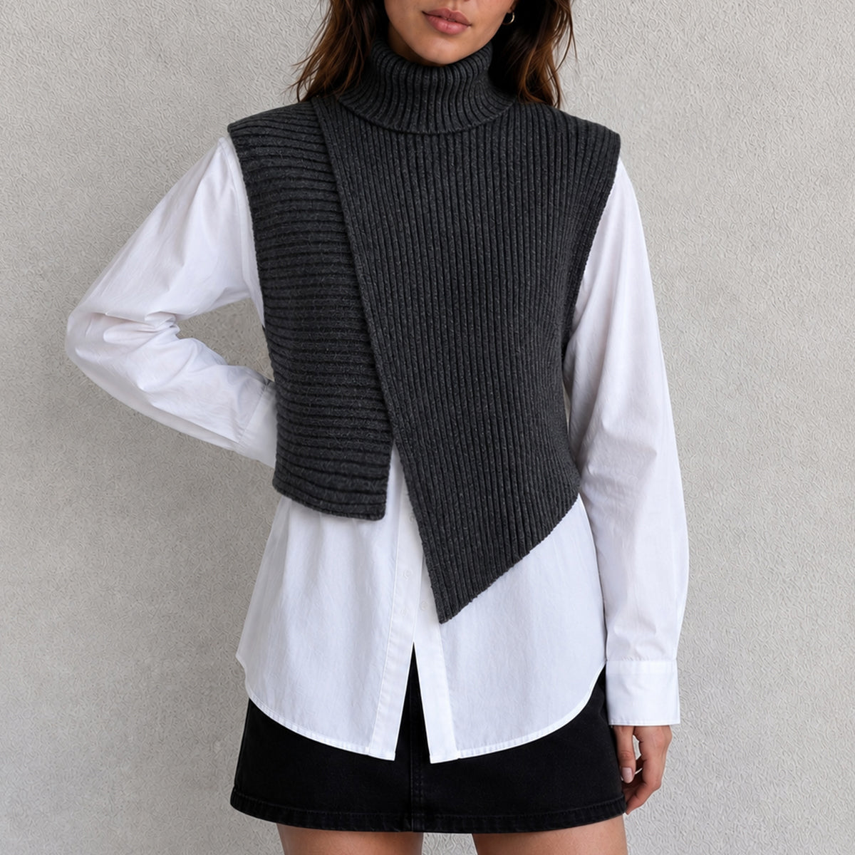 Relaxed Knit Sweater with Breathable Fabric and Slight Stretch