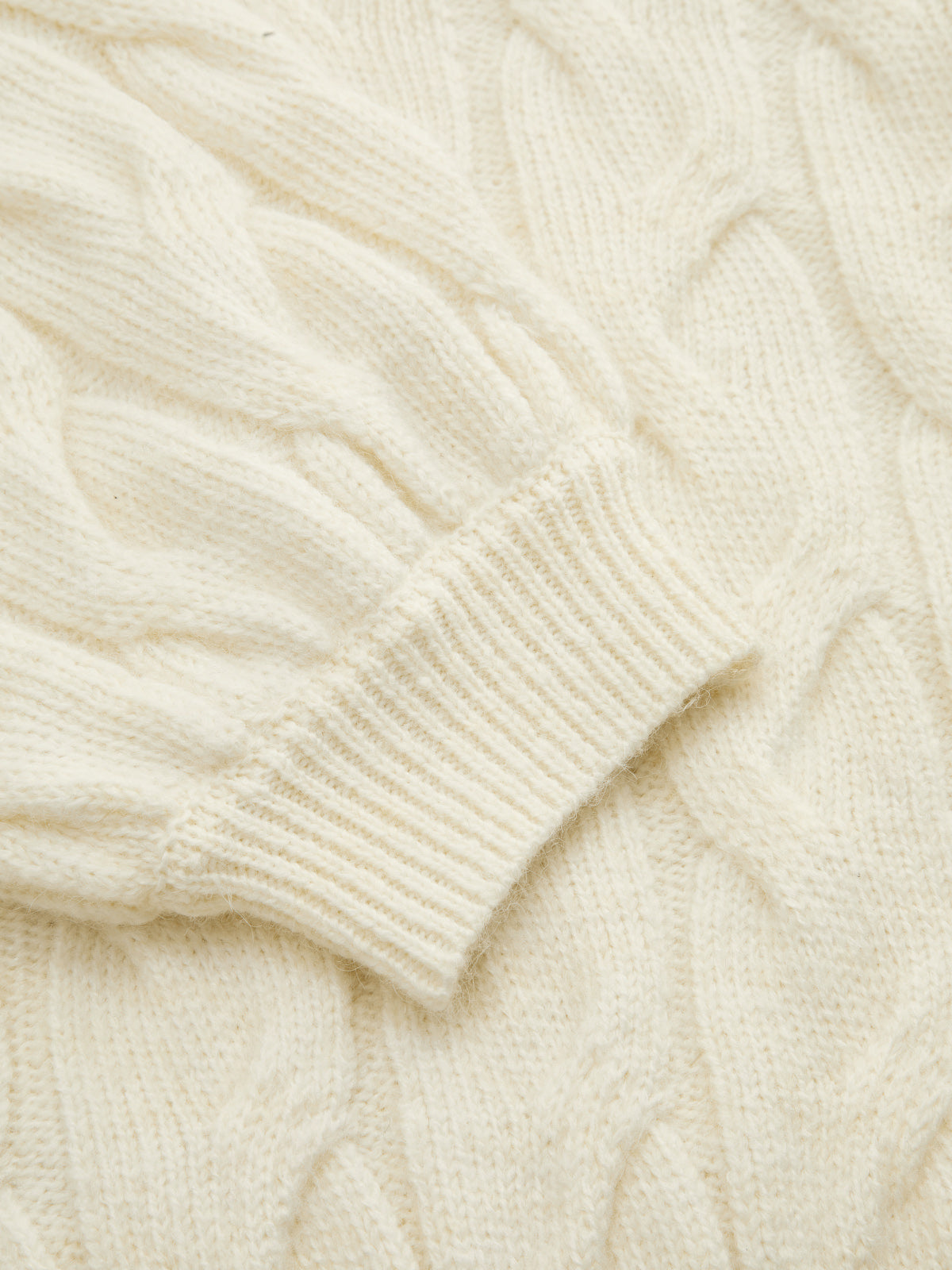 Pullover Knit Sweater with Bishop Sleeves and Medium Stretch, Relaxed Fit