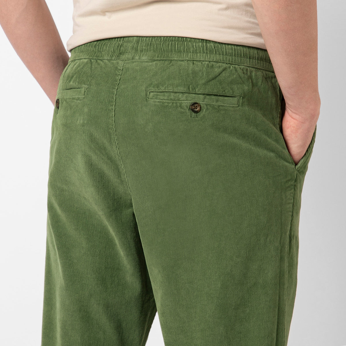 Corduroy Easy Pant Cactus back on model