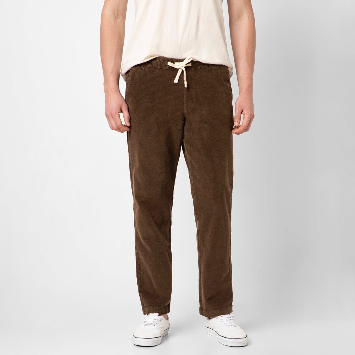 Corduroy Easy Pant Cocoa front on model